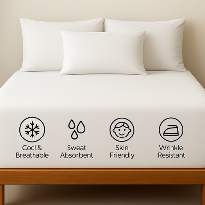 Extra Deep Fitted Sheet 16''/40cm 200TC Egyptian Cotton Single 4FT Single Small Double King Super King