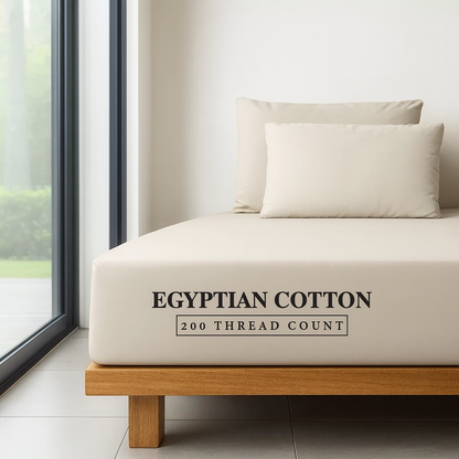 Extra Deep Fitted Sheet 16''/40cm 200TC Egyptian Cotton Single 4FT Single Small Double King Super King