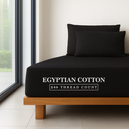 Extra Deep Fitted Sheet 16''/40cm 200TC Egyptian Cotton Single 4FT Single Small Double King Super King