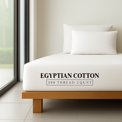 Extra Deep Fitted Sheet 16''/40cm 200TC Egyptian Cotton Single 4FT Single Small Double King Super King