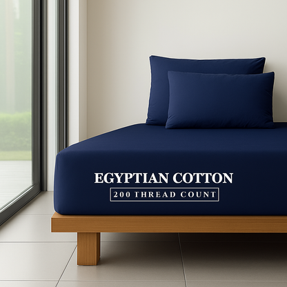 Extra Deep Fitted Sheet 16''/40cm 200TC Egyptian Cotton Single 4FT Single Small Double King Super King