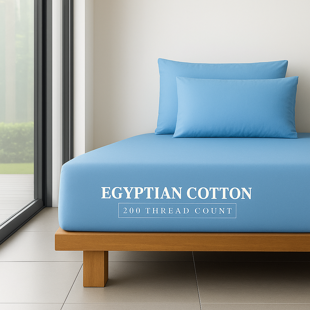 Extra Deep Fitted Sheet 16''/40cm 200TC Egyptian Cotton Single 4FT Single Small Double King Super King