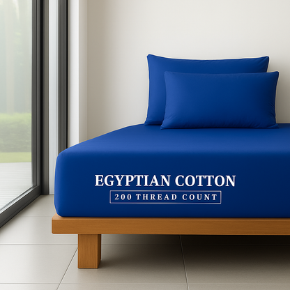 Extra Deep Fitted Sheet 16''/40cm 200TC Egyptian Cotton Single 4FT Single Small Double King Super King