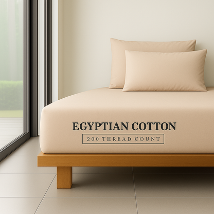 Extra Deep Fitted Sheet 16''/40cm 200TC Egyptian Cotton Single 4FT Single Small Double King Super King