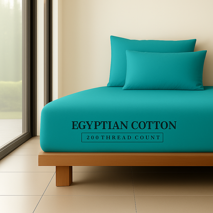 Extra Deep Fitted Sheet 16''/40cm 200TC Egyptian Cotton Single 4FT Single Small Double King Super King