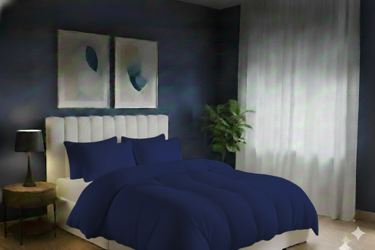 Plain Dyed Duvet Quilt Cover Egyptian cotton with Pillowcase Bedding Set