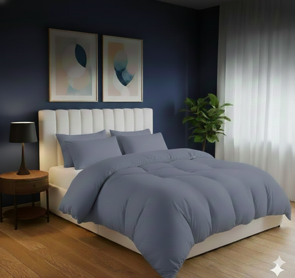 Plain Dyed Duvet Quilt Cover Egyptian cotton with Pillowcase Bedding Set