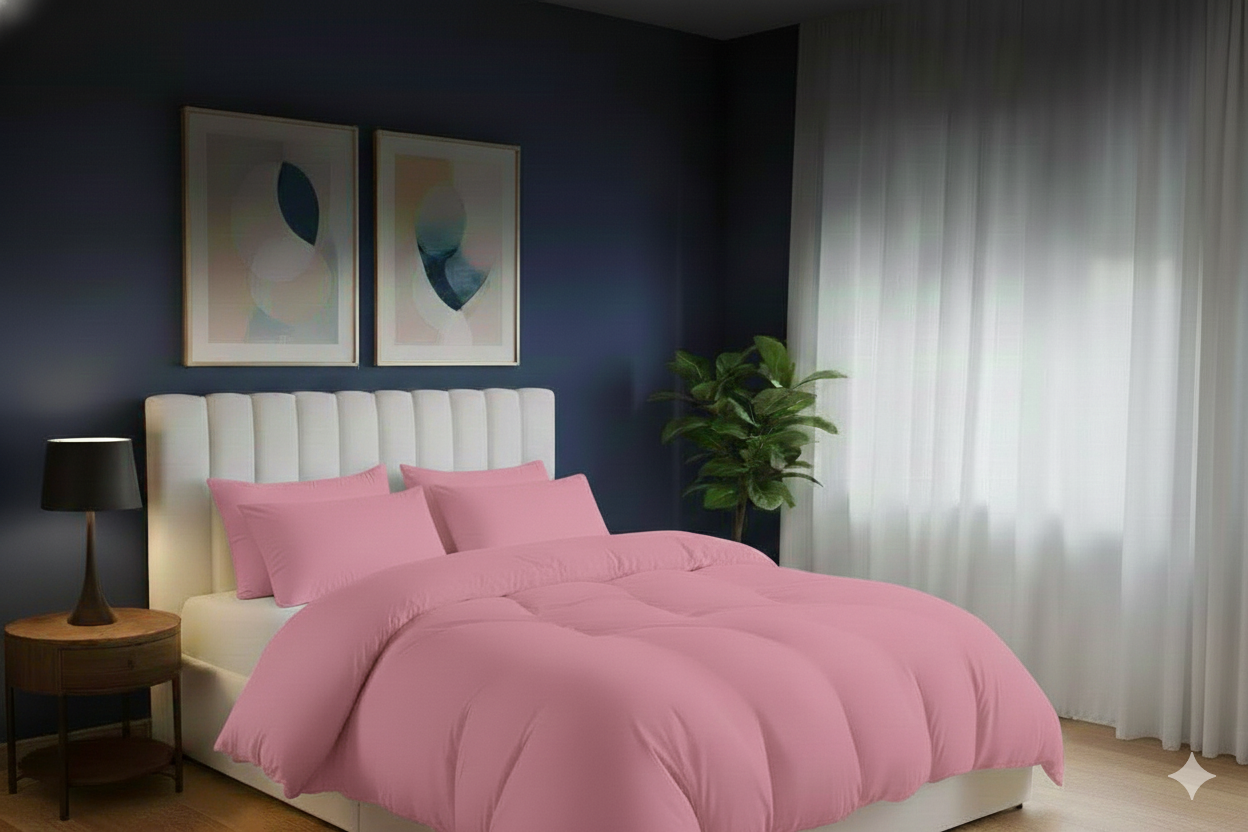 Plain Dyed Duvet Quilt Cover Egyptian cotton with Pillowcase Bedding Set