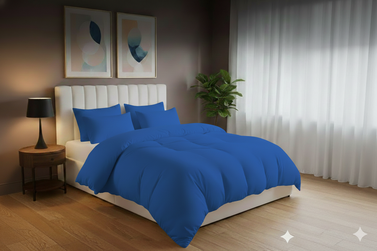 Plain Dyed Duvet Quilt Cover Egyptian cotton with Pillowcase Bedding Set