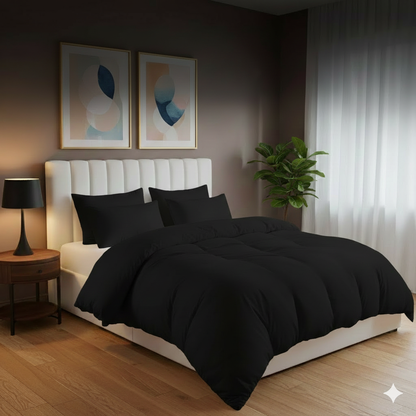 Plain Dyed Duvet Quilt Cover Egyptian cotton with Pillowcase Bedding Set