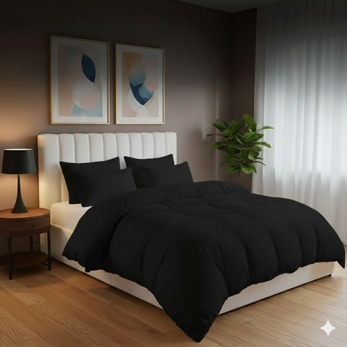 Plain Dyed Duvet Quilt Cover Egyptian cotton with Pillowcase Bedding Set