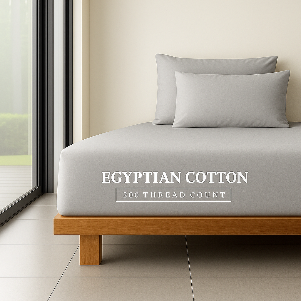 Extra Deep Fitted Sheet 16''/40cm 200TC Egyptian Cotton Single 4FT Single Small Double King Super King